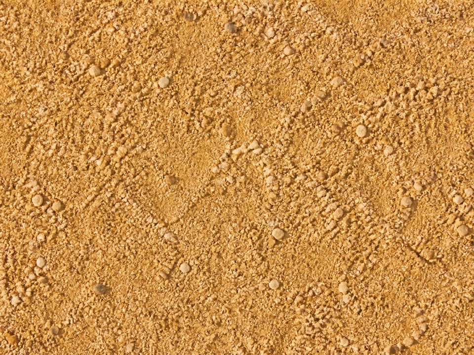 Close-up of golden decomposed granite fines and small chips