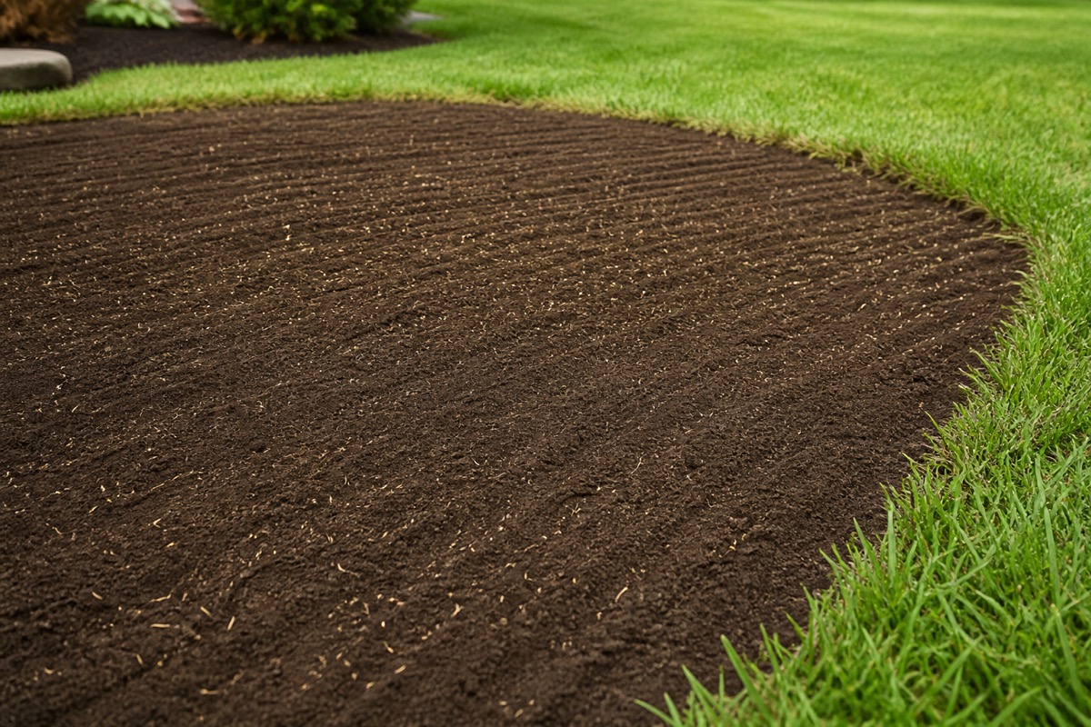 Rough fill dirt with rocks and clumps for grading